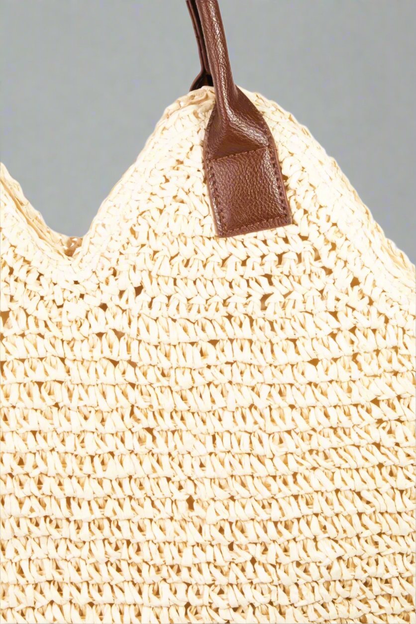 Straw Braided Shoulder Bag. IV Color.