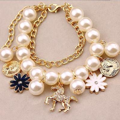 Women's Pearl Flower Bracelet 