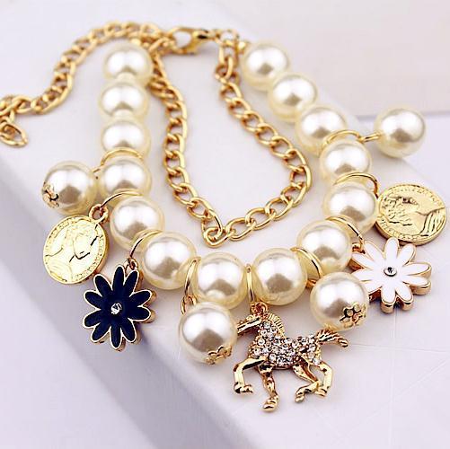 Women's Pearl Flower Bracelet 