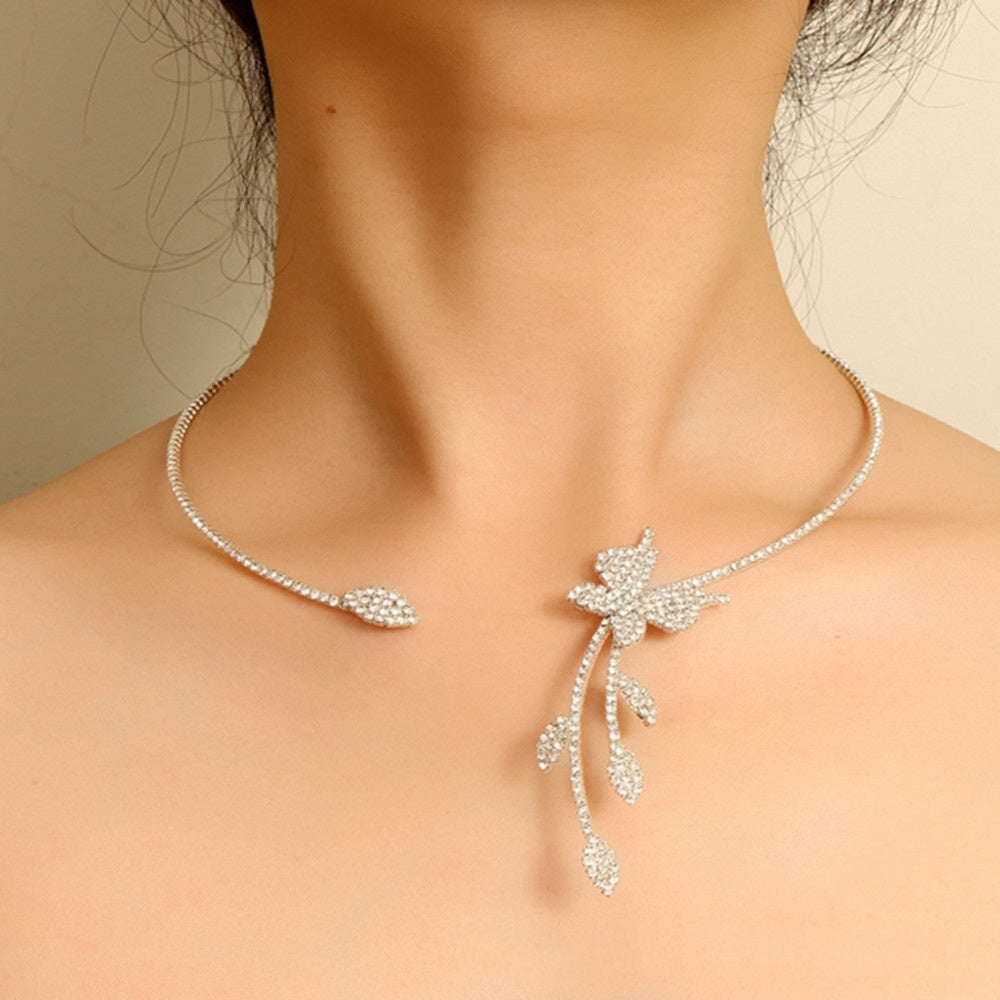 Rhinestone Butterfly Collar