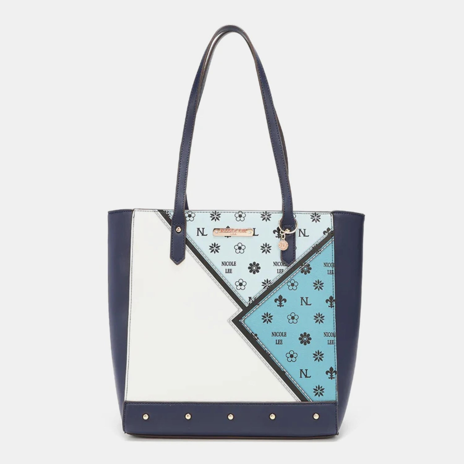 Color Block Handbag Set. Blue.