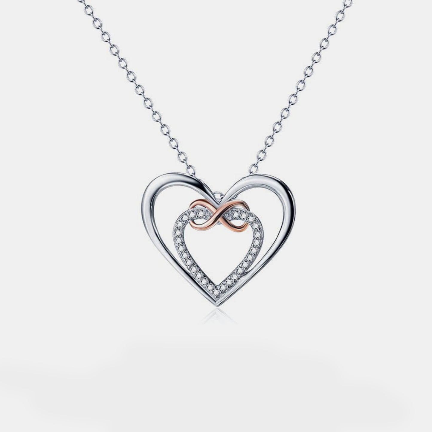 Heart Shape Sterling Silver Necklace.