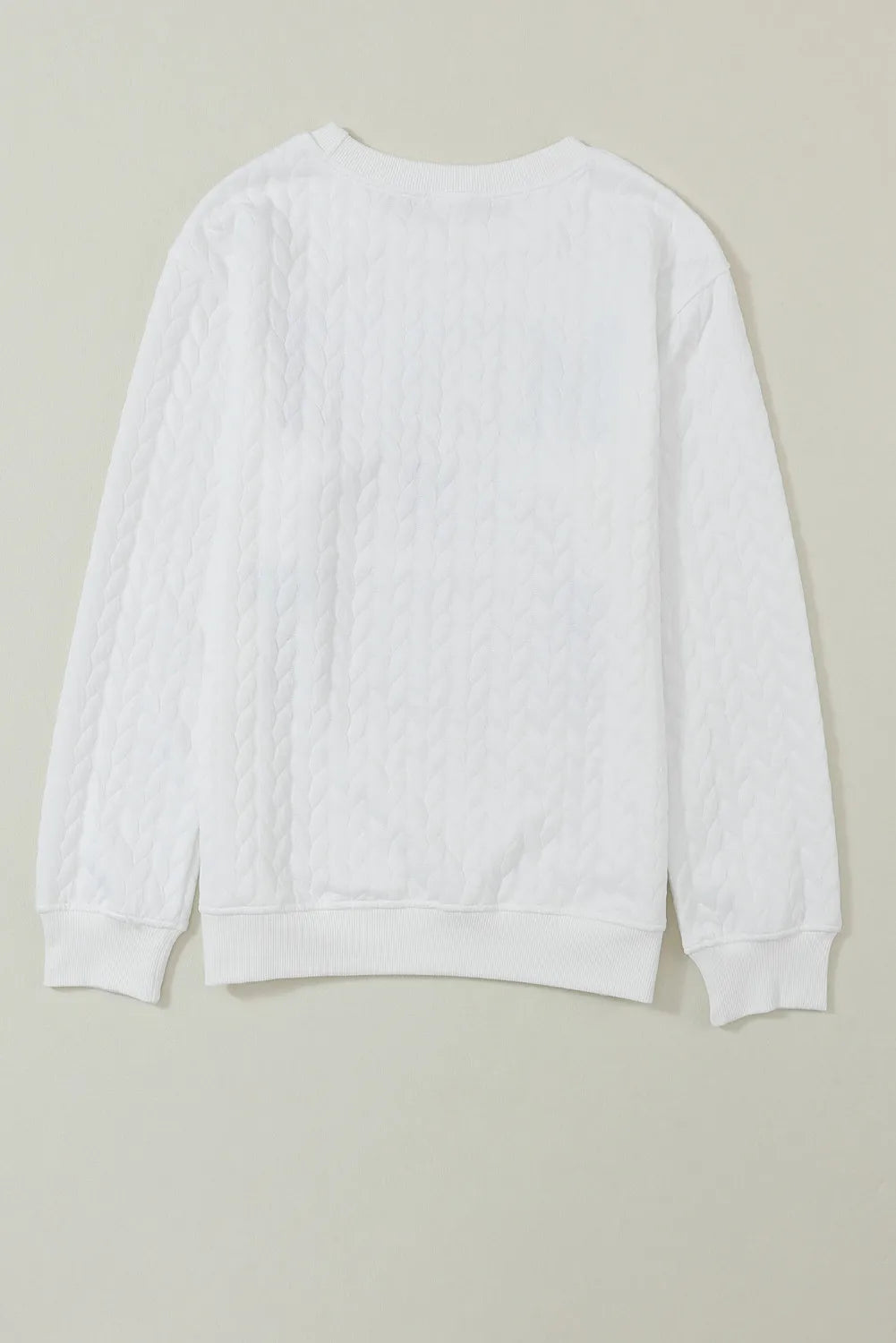 Merry And Bright Pullover Sweatshirt. White. Back side.