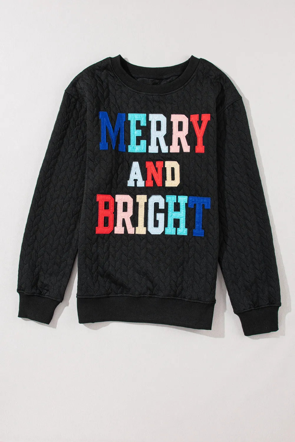 Merry And Bright Pullover Sweatshirt Black.