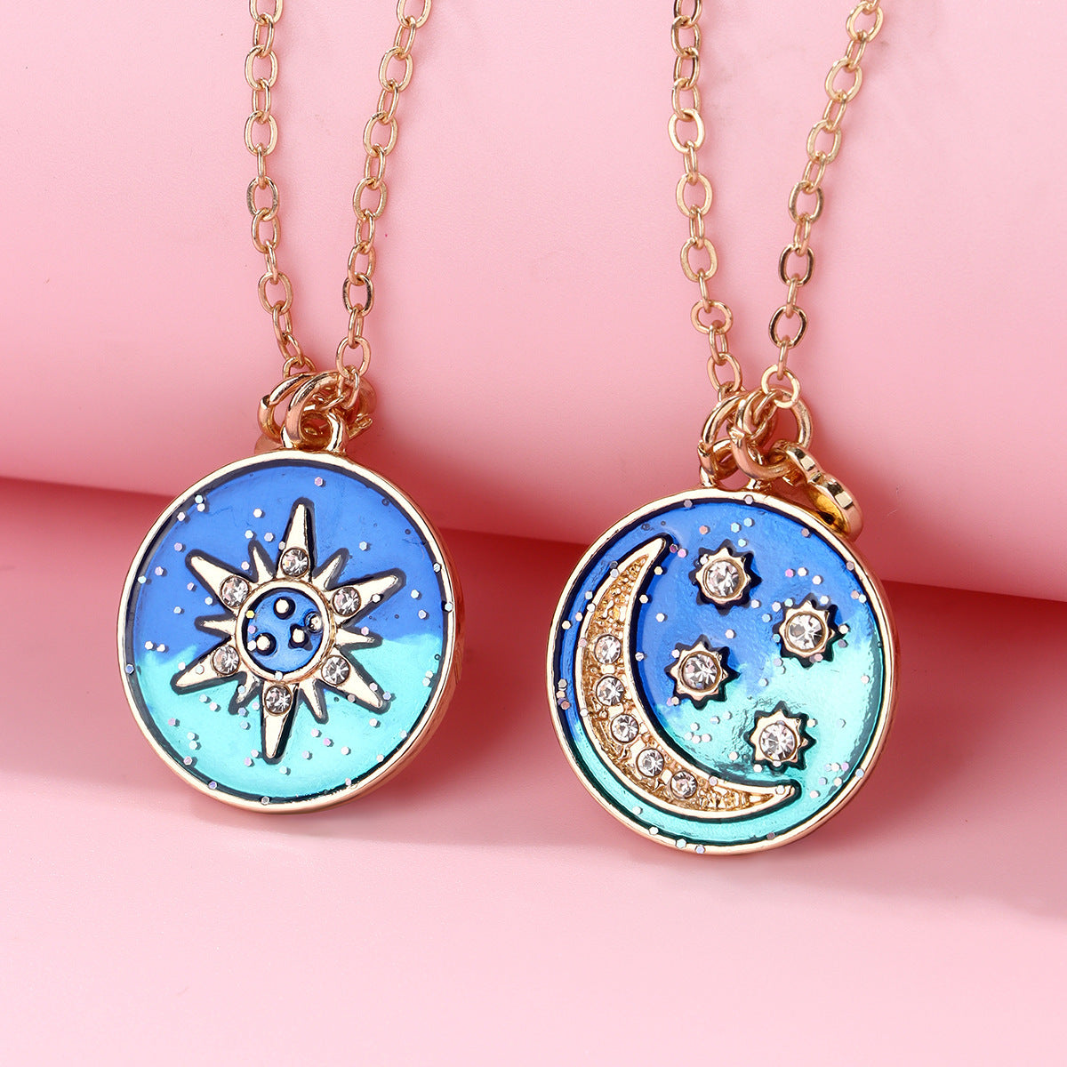 Sun & Moon Couple Necklace Set