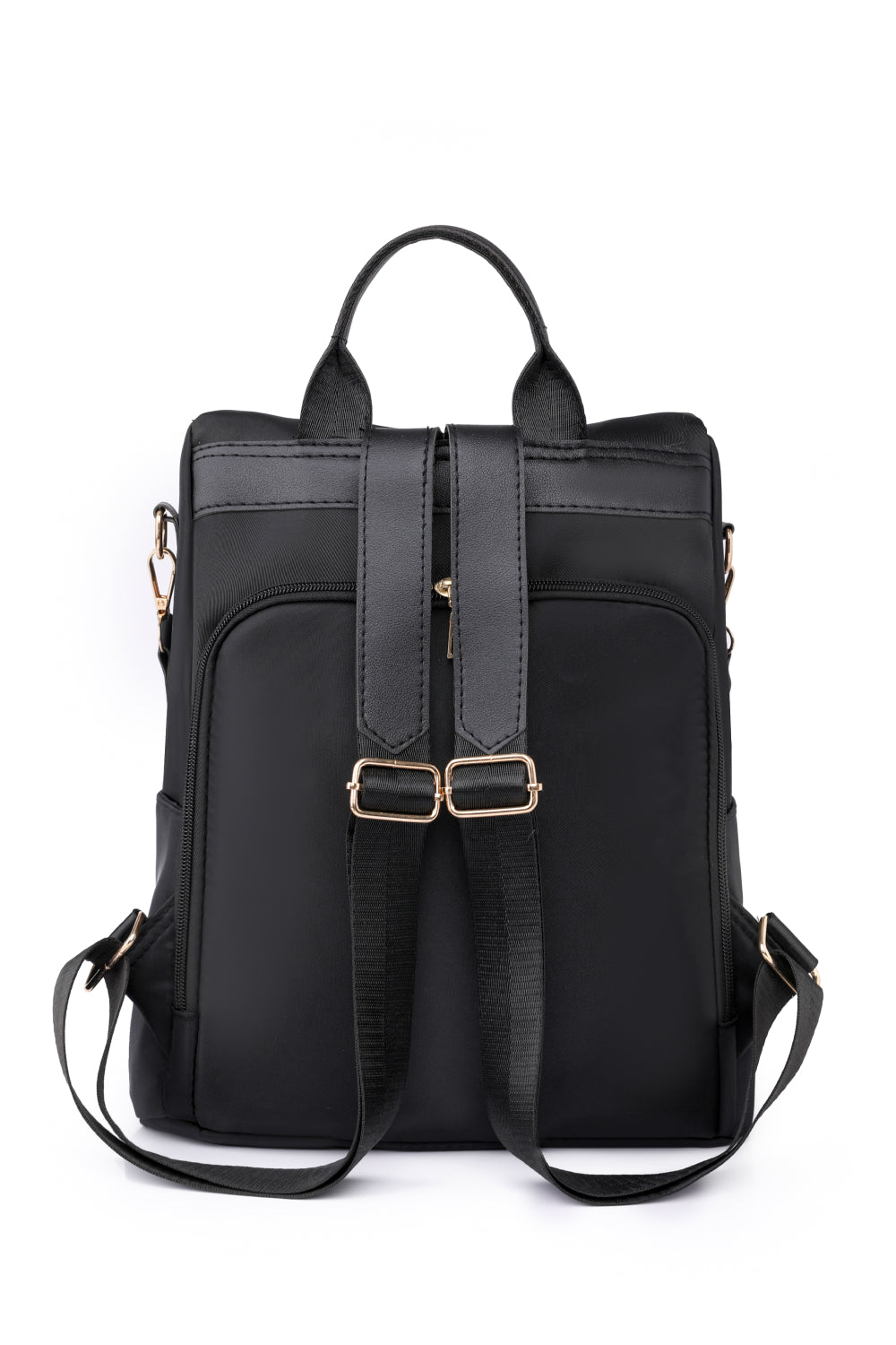  Zipper Pocket Beaded Backpack. Black.